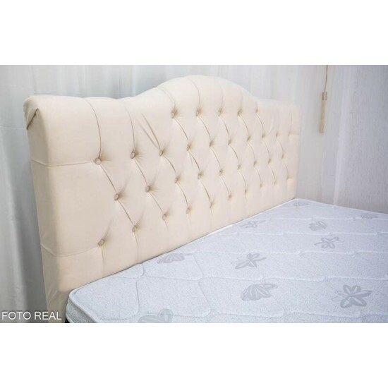 Cabeceira Casal Berlim Veludo Areia Larg. 1.40m
