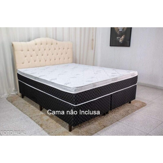 Cabeceira Casal Berlim Veludo Areia Larg. 1.40m
