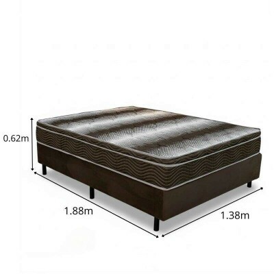 Colch�o Casal Ortop�dico Light Ortobom + Box Casal Sued Marrom Ortobel - 138x188x62 cm