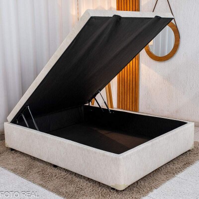 Base Box Ba� Casal Confort Linh�o Palha Blindado 138x188x45 cm - Issacar