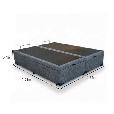 Base Box Ba� Queen Bipartido Confort Linh�o Petr�leo Blindado 158x198x45 cm - Issacar
