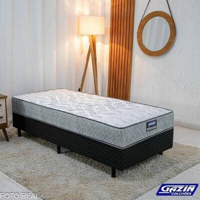 UniBox Solteiro Supreme Natural D28 88x188x53 Cinza - Gazin