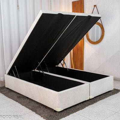Base Box Ba� Queen Bipartido Confort Linh�o Palha Blindada 158x198x45 cm - Issacar