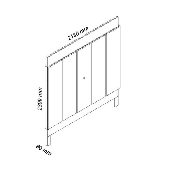 Painel 2,18m Magn�fico 220 Nature/Off com LED e Detalhe Ripado para TV at� 85\" - Gelius