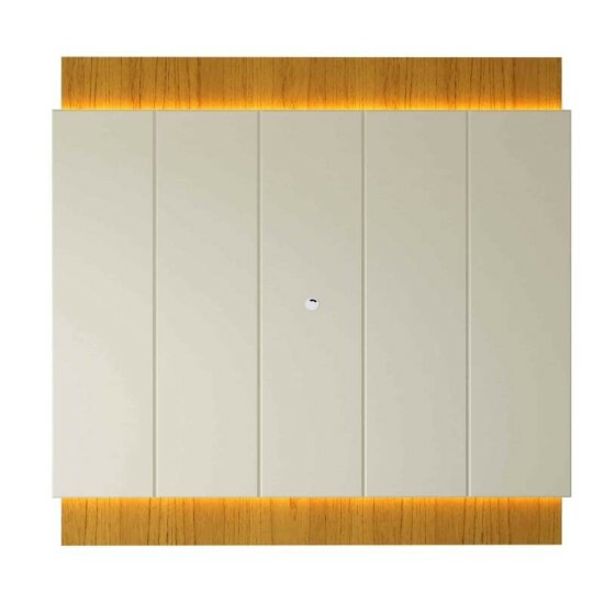 Painel 2,18m Magn�fico 220 Nature/Off com LED e Detalhe Ripado para TV at� 85\" - Gelius