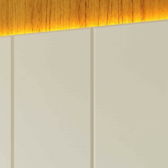 Painel 2,18m Magn�fico 220 Nature/Off com LED e Detalhe Ripado para TV at� 85\" - Gelius