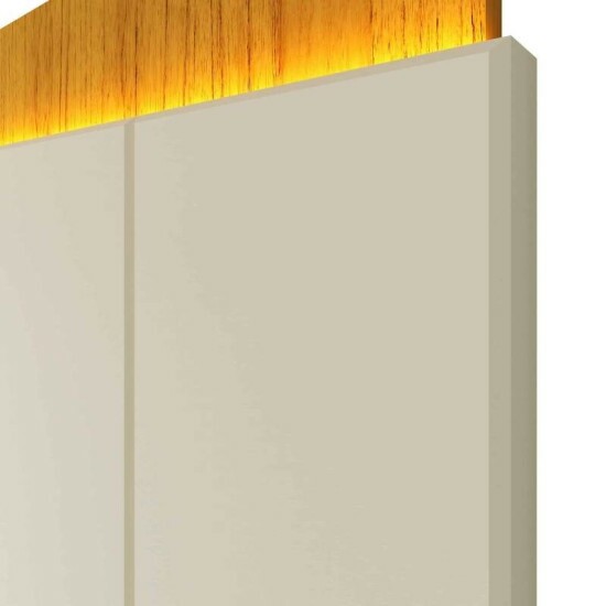 Painel 2,18m Magn�fico 220 Nature/Off com LED e Detalhe Ripado para TV at� 85\" - Gelius