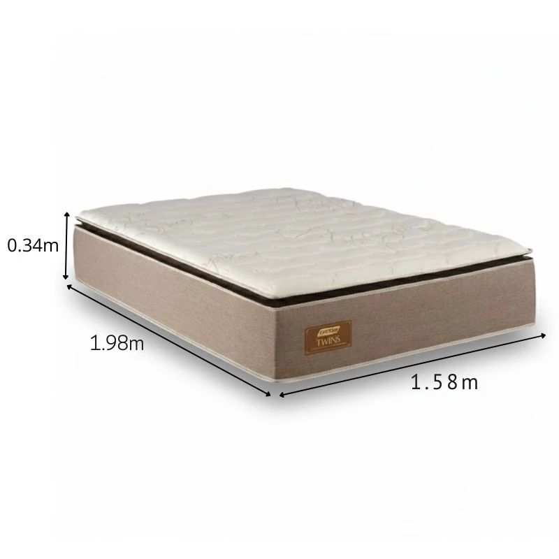 Colchão Queen Twins 158x198x34 Molas BlueWave - Gazin | Suporta