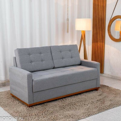 Sof� 3 lugares Living �ustria Linho Cinza A59 Larg. 1.70m