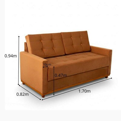 Sof� 3 lugares Living �ustria Veludo Terracota A62 Larg. 1.70m