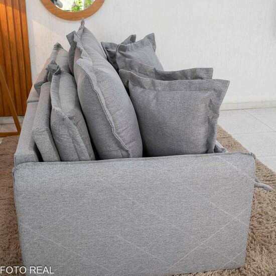 Sof� Retr�til Reclin�vel Lima 1,80m Linho Cinza A59 - Sem Caixa