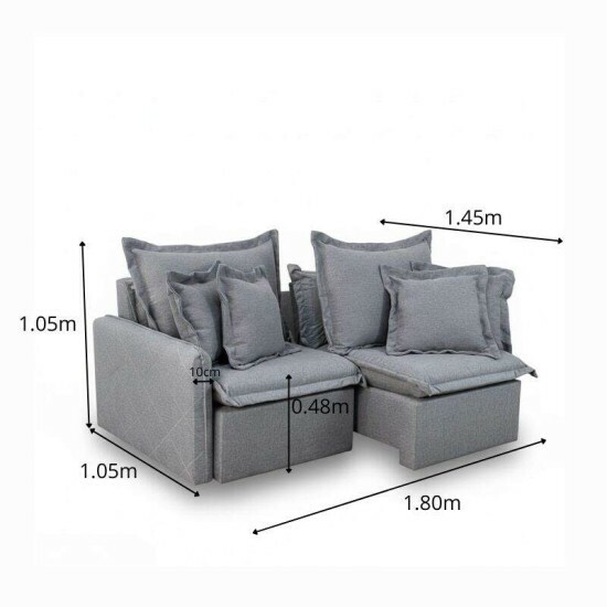 Sof� Retr�til Reclin�vel Lima 1,80m Linho Cinza A59 - Sem Caixa