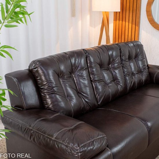 Sof� 3 Lugares 240 Courino Caf� Rondom�veis - 2,03m