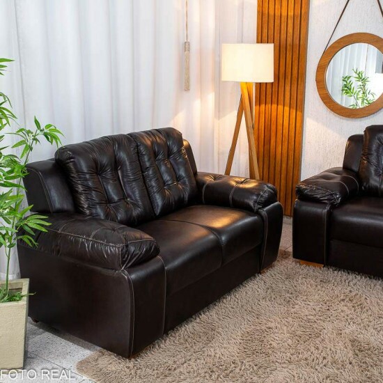 Sof� 3 e 2 Lugares 240 Courino Caf� Rondom�veis