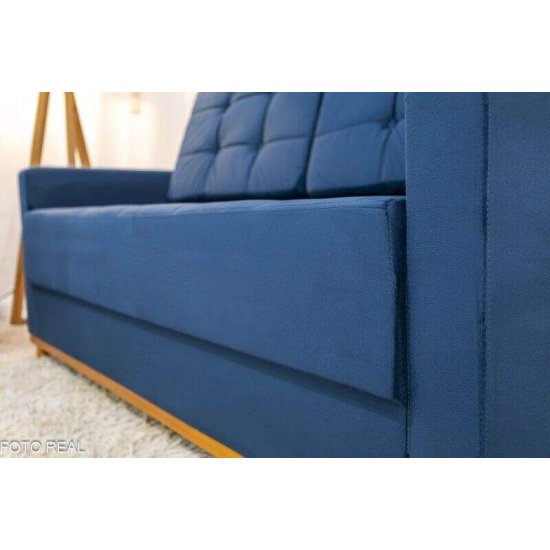 Sof� 3 Lugares �ustria + Poltrona �ustria Veludo Azul A16
