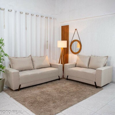 Sof� 3 e 2 Lugares 8100 Linho Bege 24