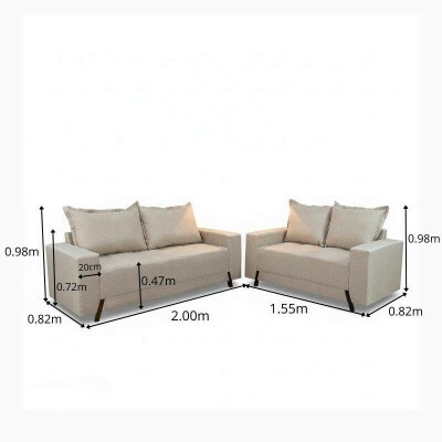 Sof� 3 e 2 Lugares 8100 Linho Bege 24