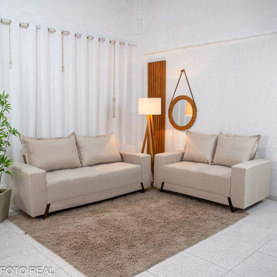 Sof� 3 e 2 Lugares 8100 Linho Bege 24