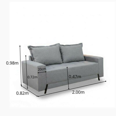 Sof� 3 lugares 8100 2.00m Linho Cinza 27