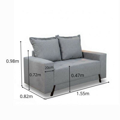 Sof� 2 lugares 8100 1.55m Linho Cinza 27