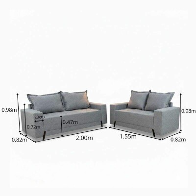 Sof� 3 e 2 lugares 8100 Linho Cinza 27