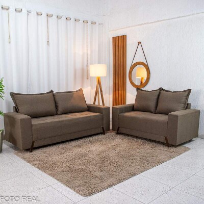 Sof� 3 e 2 lugares 8100 Linho Marrom 25
