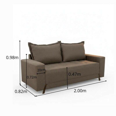 Sof� 3 lugares 8100 2.00m Linho Marrom 25