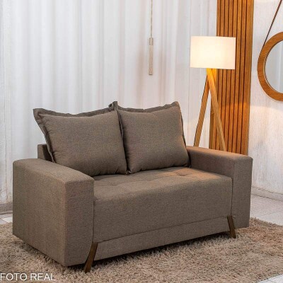Sof� 2 lugares 8100 1.55m Linho Marrom 25