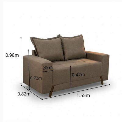 Sof� 2 lugares 8100 1.55m Linho Marrom 25