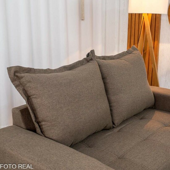 Sof� 2 Lugares 8100 Linho Marrom 25 - 1,55m