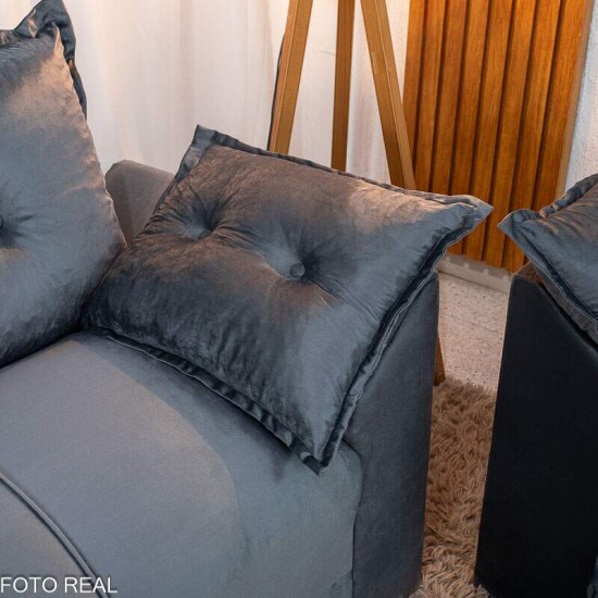 Sof� 3 e 2 Lugares Petra Veludinho Cinza 605/502