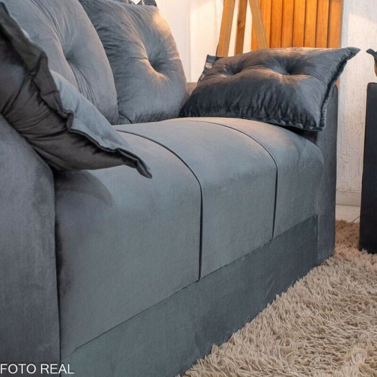 Sof� 3 e 2 Lugares Petra Veludinho Cinza 605/502