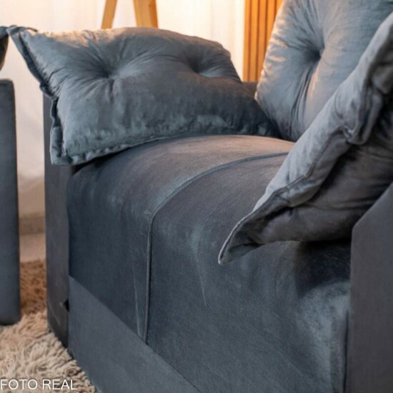 Sof� 3 e 2 Lugares Petra Veludinho Cinza 605/502