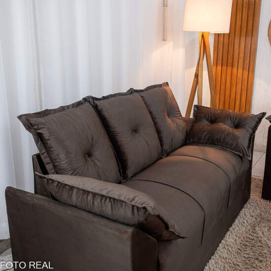 Sof� 3 e 2 Lugares Petra Veludinho Marrom 603