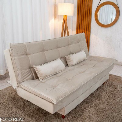 Sof� Cama Premium Veludo Bege 2269 Larg. 1.80m