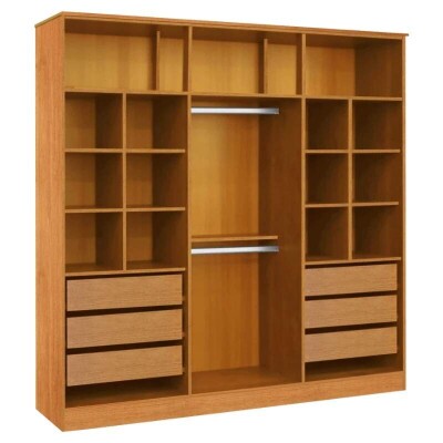 Guarda-roupa Casal 2,30m Bianca Nature 6 Portas 6 Gavetas 100% MDF - Bianchi