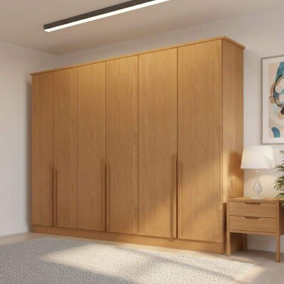 Guarda-roupa Casal 2,30m Bianca Nature 6 Portas 6 Gavetas 100% MDF - Bianchi