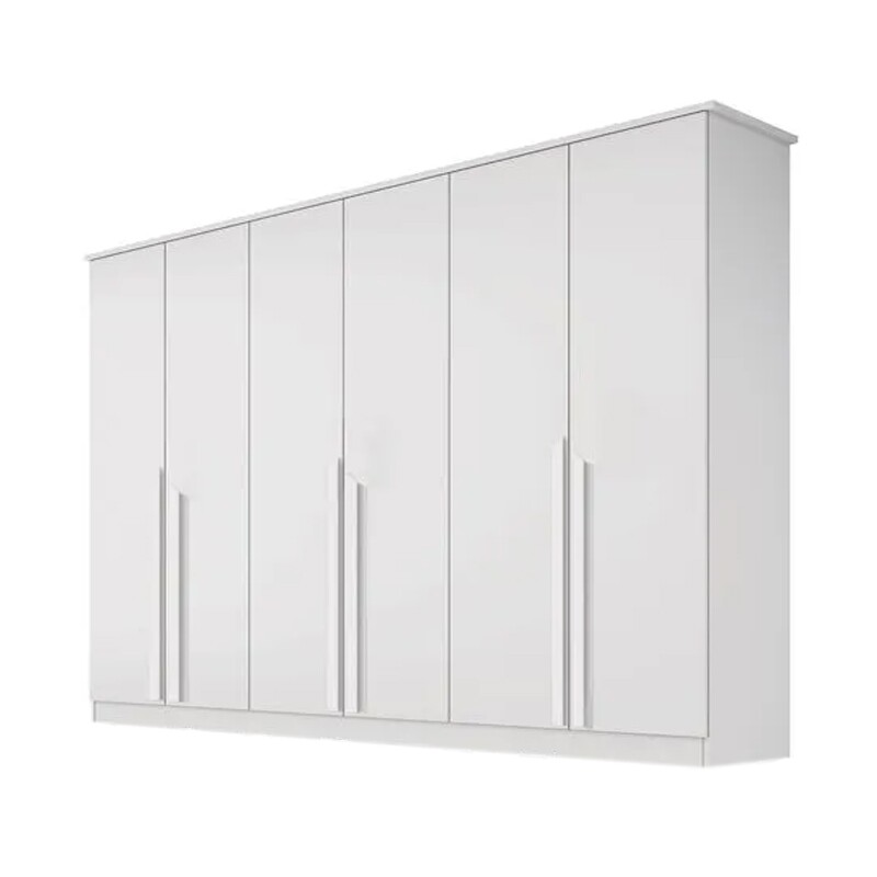 Guarda-roupa Casal Bianca 6 Portas Larg. 2.30m 100% MDF Branco