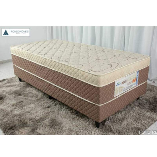 Combo - Guarda-roupa Sergipe Branco 6 Pts C/ P�s 100% MDF Larg. 1.80m - Bianchi + Unibox Solteiro Rondoconfort Ortop�dico D33 Selada - Rondom�veis