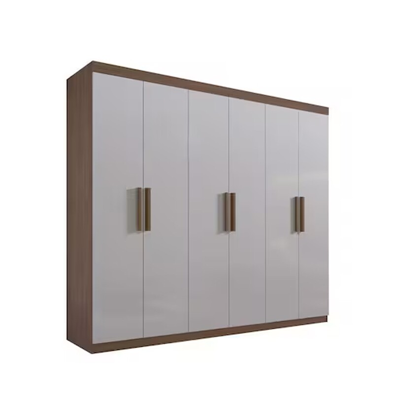 Roupeiro Colibri 6 Portas Castanho/Off White Larg. 2.05m - D' Doro