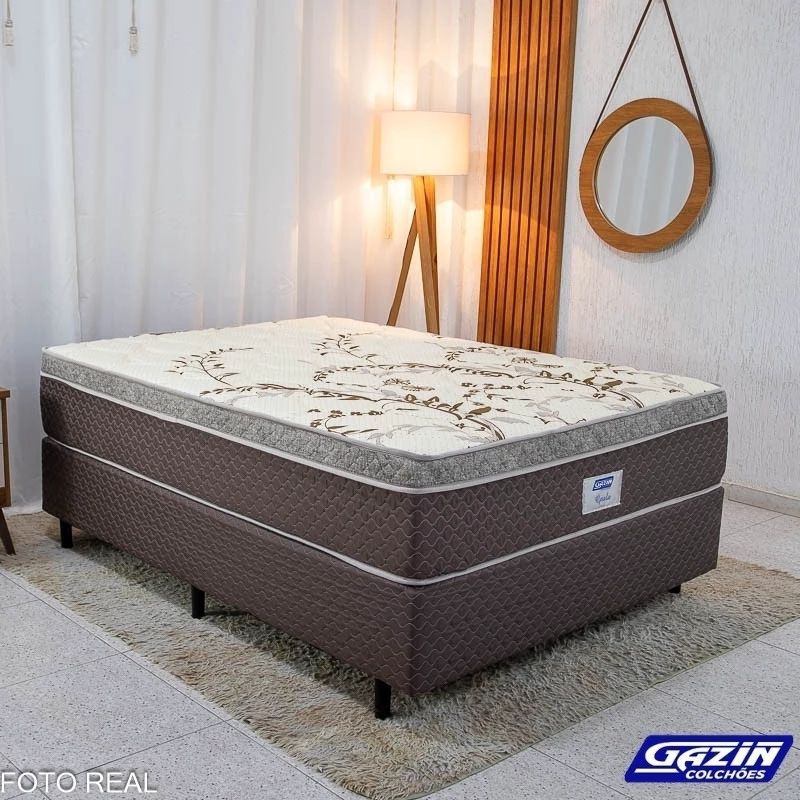 Colchão Opala Casal Molas Ensacadas Gazin + Box Casal Universal