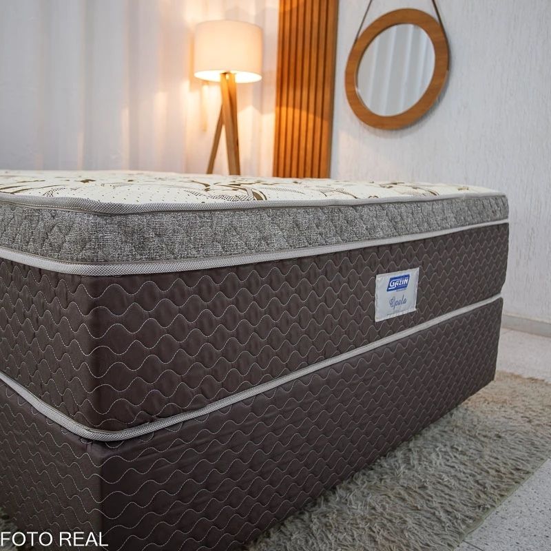 Colchão Opala Casal Molas Ensacadas Gazin + Box Casal Universal