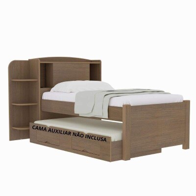 Cama Solteiro Mil�nio Castanho Cabeceira C/ Ba� - D Doro