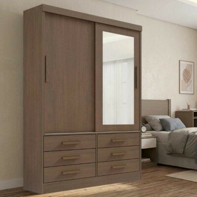 Guarda-roupa Meridian 2 portas Castanho Larg. 1.35m - D Doro