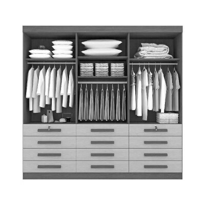 Guarda-roupa Casal M�naco Castanho 6 Portas 12 Gavetas Larg. 2.40m - D Doro