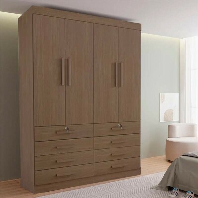 Guarda-roupa M�naco Plus 4 Portas Castanho Larg. 1.60m - D Doro