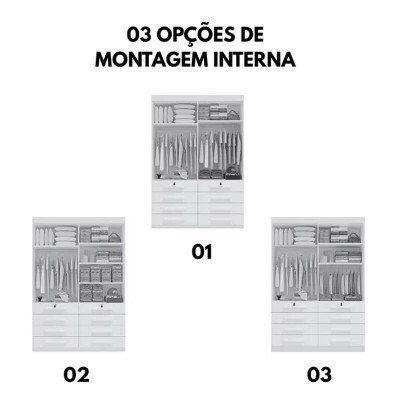 Guarda-roupa M�naco Plus 4 Portas Castanho Larg. 1.60m - D Doro