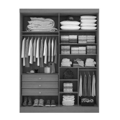 Guarda-roupa Da Vinci Plus 4 Portas Castanho/Off White Larg. 1.85m - D Doro