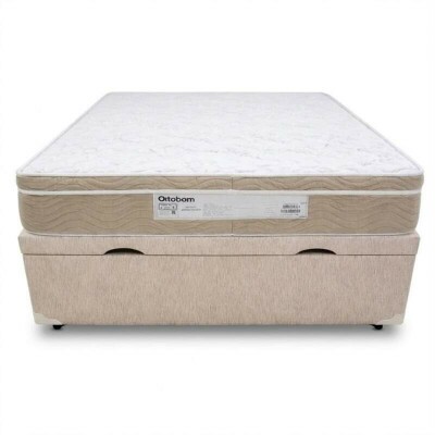 Colch�o Casal Airtech Springpocket Molas Ensacadas Ortobom + Base Box Ba� Casal Prime Confort Linh�o Palha Blindado Issacar - 138x188x70 | Suporta at� 240kg