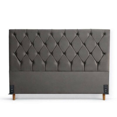 Cabeceira Casal Vit�ria Veludo Cinza Larg. 1.40m